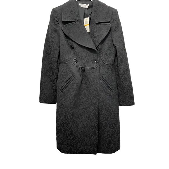 To The Max Floral Overcoat Womens Black Victorian Gothic Vibes Size Small